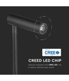 3W LED senge/hotell vegglampe med USB og bryter - Sort, 3000K, COB CREE chip, 12x12 cm