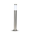 110cm LED hagelampe med sensor - E27 sokkel, IP44, rustfritt stål, PIR sensor, antrasitt grå
