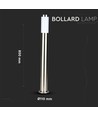 110cm LED hagelampe med sensor - E27 sokkel, IP44, rustfritt stål, PIR sensor, antrasitt grå