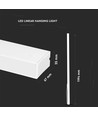 40 VT-7-40 pendellampe 40W - LED lineær hengende, Samsung-chip, 4000K, hvit