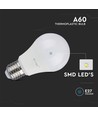 3 stk. E27 10,5W LED pære - A60, 100lm/W, 3-pakning, matt glass