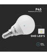 P45 VT-2156 LED-pære 4,5W E14 - plast, 6500K, 3 stk/pakke