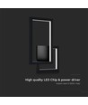 VT-11120 LED vegglampe 20W - 3000K, sort hus, IP20