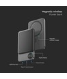 5000mAh MagSafe ultra-tynn powerbank i aluminium, 20W - Space Grey, trådløs hurtigopplading, digitalt display, USB-C inn/utgang