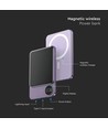 5000mAh ultra-tynn MagSafe powerbank, 20W - Aluminium, lilla, trådløs hurtigopplading