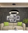 60cm 50W dimbar LED pendel - 122lm/W, 6100lm, sort ring, 4000K, TRIAC dimbar