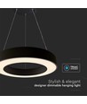 Vt-7760 LED-lampe 50W - designer, hengende, TRIAC dimbar, 4000K, svart
