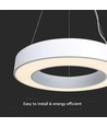Vt-7760 LED-lampe 50W - designer, hengende, triac dimbar, 4000K, hvit