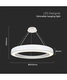 90W LED designer pendellampe, dimbar - 11000lm, 360°, 4000K, Triac fasedim, SMD LED