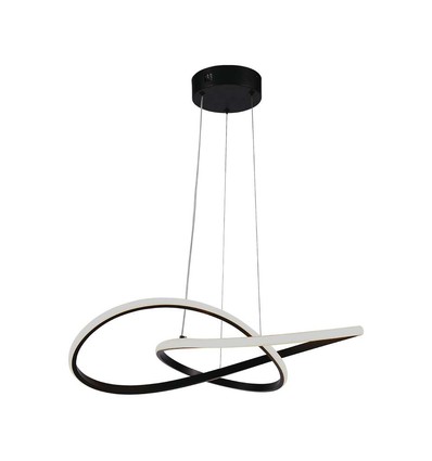 20W Ø50cm sirkulær LED pendel - 130lm/W, sort, 3000K, moderne design