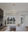 Vt-7816 LED hengende dekorativ lampe - Ø600+Ø400+Ø200, 3000K, malt gull, hus