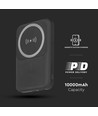 Vt-3529 - 10000mAh magnetisk trådløs powerbank med metallring, svart