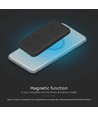 Vt-3529 - 10000mAh magnetisk trådløs powerbank med metallring, svart