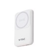 VT-3529 Powerbank - 10000mAh, magnetisk, trådløs, med metallring, hvit