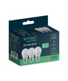 3 stk. E27 4,5W LED kronepærer - G45, 4000K, hvitt glass, 3-pak