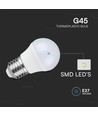 3 stk. E27 4,5W LED kronepærer - G45, 4000K, hvitt glass, 3-pak