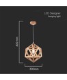 LED designer pendellampe - brun