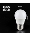 G45 VT-290 LED 6,5W E27 - plastpære, Cree-chip, 6500K, 6 års garanti