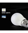 G45 VT-290 LED 6,5W E27 - plastpære, Cree-chip, 6500K, 6 års garanti
