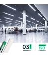 6x 40W komplett LED-armatur - 120 cm, 3 års produsentgaranti, 230V