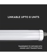 12x V-Tac vanntett 36W komplett LED armatur - 120 cm, 120lm/W, gjennomgangskobling, IP65, 230V