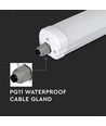 12x V-Tac vanntett 36W komplett LED armatur - 120 cm, 120lm/W, gjennomgangskobling, IP65, 230V