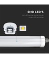 12x V-Tac vanntett 36W komplett LED armatur - 120 cm, 120lm/W, gjennomgangskobling, IP65, 230V