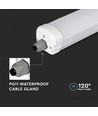 12x V-Tac vanntett 48W komplett LED armatur - 150 cm, 120lm/W, IP65, gjennomgangskobling, 230V