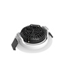 10x 7W lavprofil innfellingsspot RA96 - DimToWarm+CCT, Hull: Ø6,8 cm, Mål: Ø8,3 cm, hvit kant, dimbar