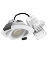 10x 7W lavprofil innfellingsspot RA96 - DimToWarm+CCT, Hull: Ø6,8 cm, Mål: Ø8,3 cm, hvit kant, dimbar