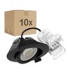 10x 7W lavprofil innfellingsspot RA96 - DimToWarm+CCT, Hull: Ø6,8 cm, sort kant, dimbar