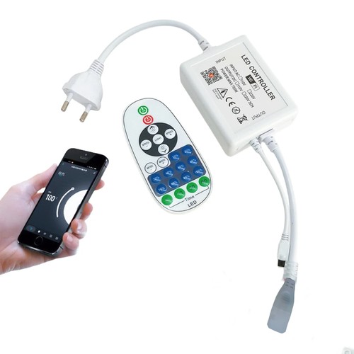 230V WiFi Smart Home dimmer - Inkl. endestykke, til 230V (Slim COB), minnefunksjon, IR fjernkontroll, max 50 m