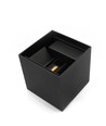6 stk. 6W CUBIC PRO vegglampe - IP65, sort, viderekobling, justerbar, firkantet, opp/ned, inne/ute, inkl. lyskilde