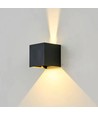 6 stk. 6W CUBIC PRO vegglampe - IP65, sort, viderekobling, justerbar, firkantet, opp/ned, inne/ute, inkl. lyskilde