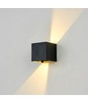 6W CUBIC PRO vegglampe - IP65, sort, viderekobling, justerbar, firkantet, opp/ned, inne / ute, inkl. lyskilde