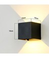 6W CUBIC PRO vegglampe - IP65, sort, viderekobling, justerbar, firkantet, opp/ned, inne / ute, inkl. lyskilde