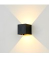 6 stk. 6W CUBIC PRO vegglampe - IP65, sort, viderekobling, justerbar, firkantet, opp/ned, inne/ute, inkl. lyskilde