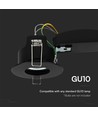 Vt-701cl-b lampe GU10 - kapslingsfri, brannsikker, IP20, svart ramme