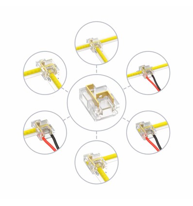 LED-strip multi-skjøt - 10mm, ensfarget, IP20, 5V-24V