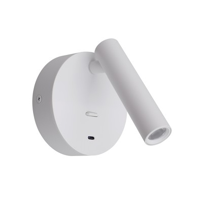 LEDlife hvit leselampe - 2,5W, RA90, for veggmontering