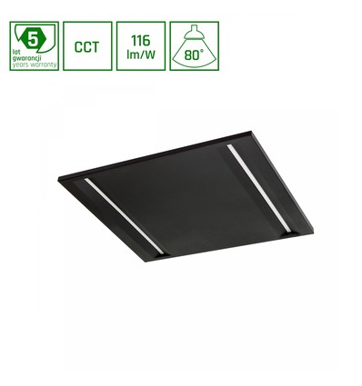 40W Algine Line CCT LED panel - Sort, justerbar lysfarge, 230V