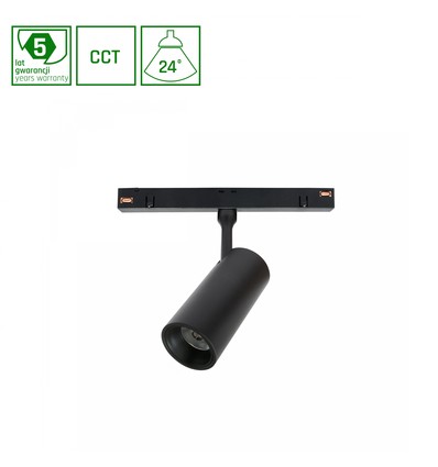 7W Shift skinnespot til 48V, RA90 - CCT, IP20 innendørs, 48V DC