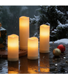 4-pakning LED utendørs kubbelys, inkl. fjernkontroll, Ø5,5cm - Høyde: 10/13/15/17cm, Batteri, timerfunksjon, trådløs, tåler vann