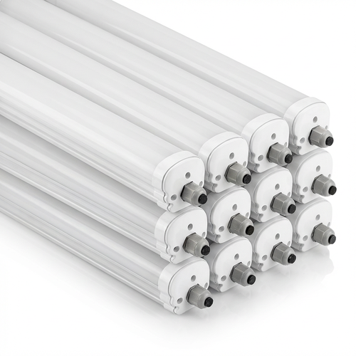 12 stk. V-Tac vanntett 48W komplett LED-armatur - 150 cm, 120lm/W, IP65, gjennomkoblet 230V