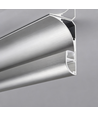 2m LED-profilsett for takkant / stukatur - Alu-farge, indirekte lys, inkl. diffuser