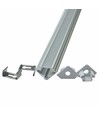 2000 mm VT-7104 monteringssett - med diffuser til LED-list hjørne, sølv, 2 stk. pakke