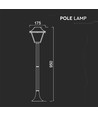 Klassisk pullertlampe E27 - matt sort, klart glass