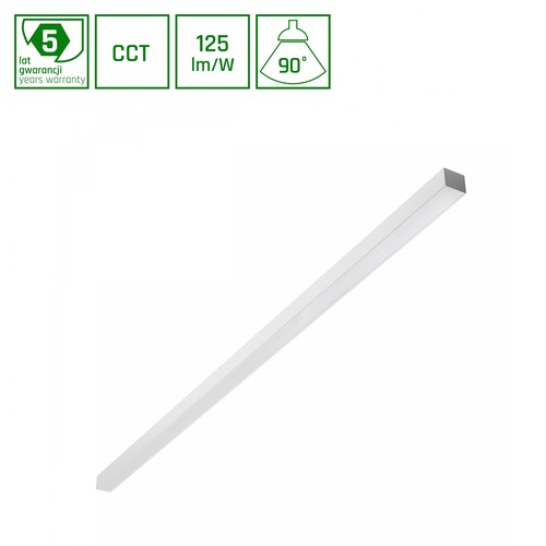 1503mm Allday Basic 50W - 3CCT, 230V, 90°, IP20, 42x37mm, hvit, pr, UGR19, LED-armatur for tak