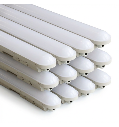 12x 150cm CONNECT LED armatur Vanntett 50W - 230V, 6000lm, IP65, IK08, 4000K