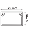 20x10 Kabelkanal - Hvit, 20x10mm, Lengde 2m